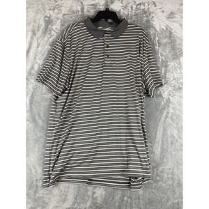 IZOD GOLF MEN'S STRETCH SHORT SLEEVES‎ Black MULTI STRIPES POLO SHIRT SIZE XL